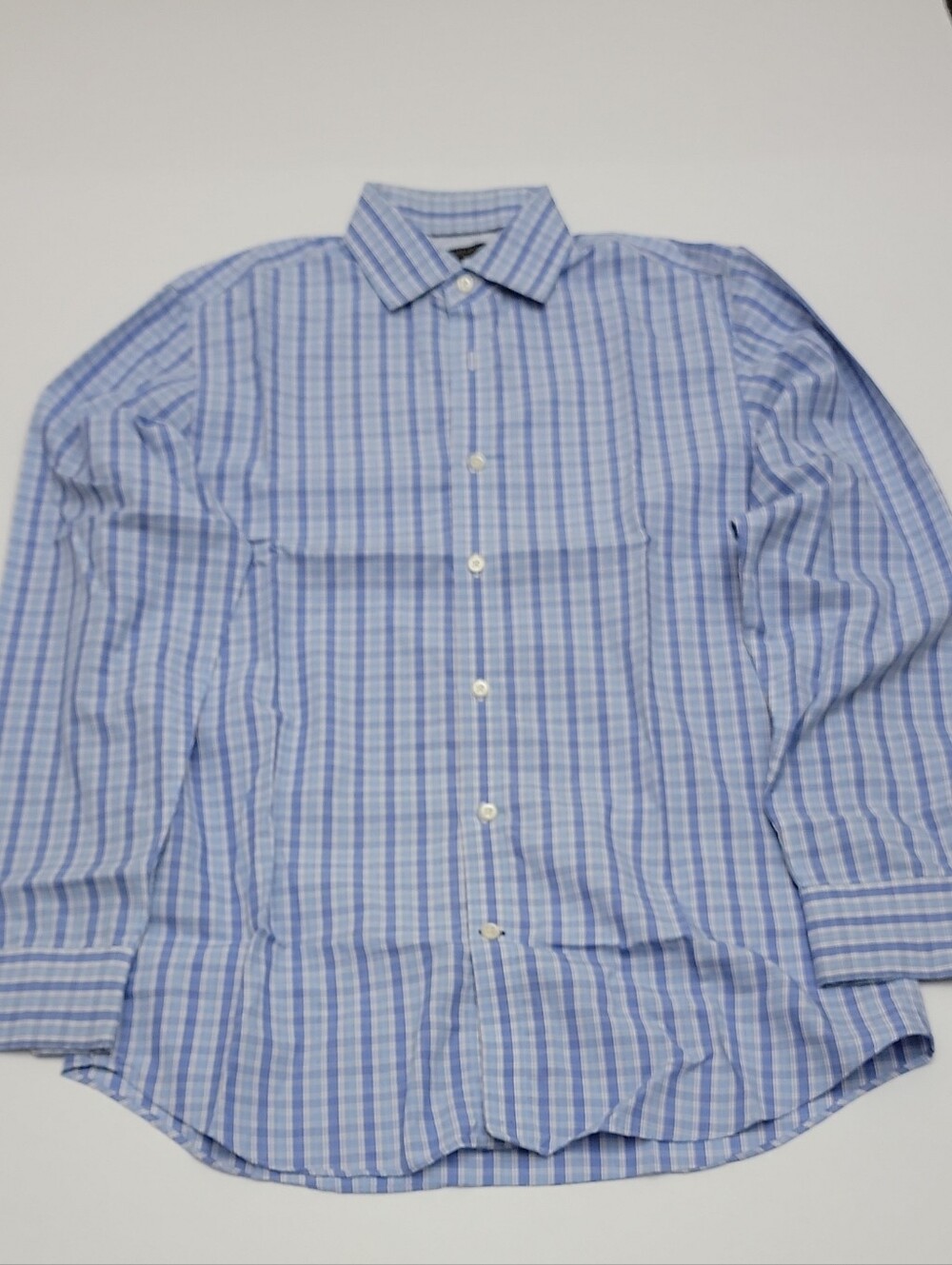 Banana Republic Light Blue Plaid Dress Shirt